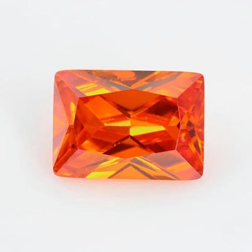 5A Mehrfarbiger Zirkonia-Stein, Schwarz-Blau, rechteckige Form, lose synthetische Edelsteinperlen für Schmuck, 3 x 5 – 10 x 14 mm, Orange, 10 x 12 mm, 10 Stück von BSGUZ