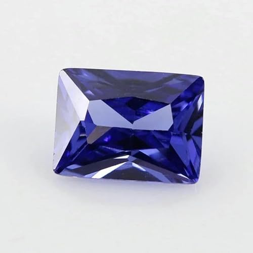 5A Mehrfarbiger Zirkonia-Stein, Schwarz-Blau, rechteckige Form, lose synthetische Edelsteinperlen für Schmuck, 3 x 5 – 10 x 14 mm, Tansanit, 4 x 6 mm, 100 Stück von BSGUZ