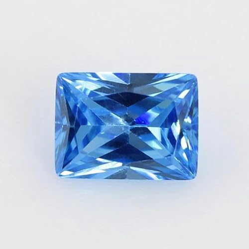 5A Mehrfarbiger Zirkonia-Stein, schwarz-blau, rechteckige Form, lose synthetische Edelsteinperlen für Schmuck, 3 x 5 – 10 x 14 mm, Aquablau, 10 x 14 mm, 10 Stück von BSGUZ