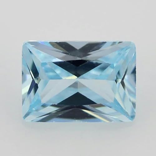 5A Mehrfarbiger Zirkonia-Stein, schwarz-blau, rechteckige Form, lose synthetische Edelsteinperlen für Schmuck, 3 x 5 – 10 x 14 mm, Aquamarin CZ, 10 x 14 mm, 10 Stück von BSGUZ