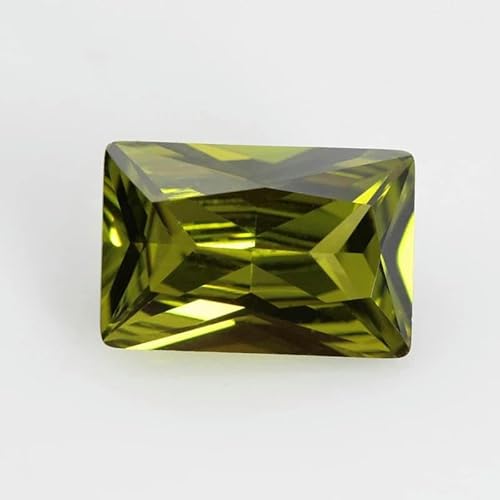 5A Mehrfarbiger Zirkonia-Stein, schwarz-blau, rechteckige Form, lose synthetische Edelsteinperlen für Schmuck, 3 x 5 – 10 x 14 mm, D-Peridot, 10 x 14 mm, 10 Stück von BSGUZ