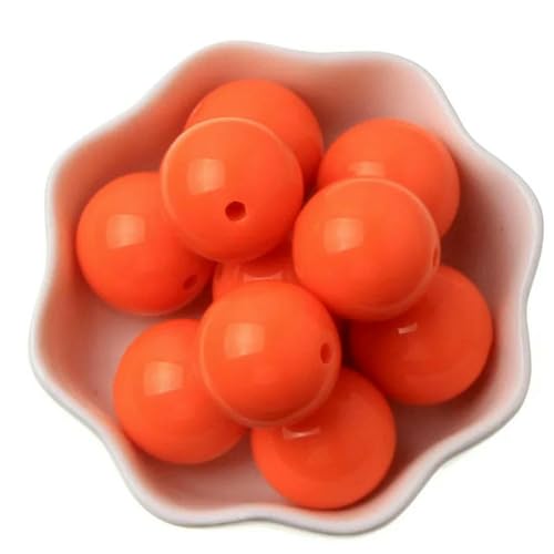 6–20 mm gemischte Acrylperlen, Kugeln, runde Form, lose Abstandsperlen zur Schmuckherstellung, handgefertigte Armbänder, Halsketten, DIY-Zubehör, Orange, 10 mm, 50 Stück von BSGUZ