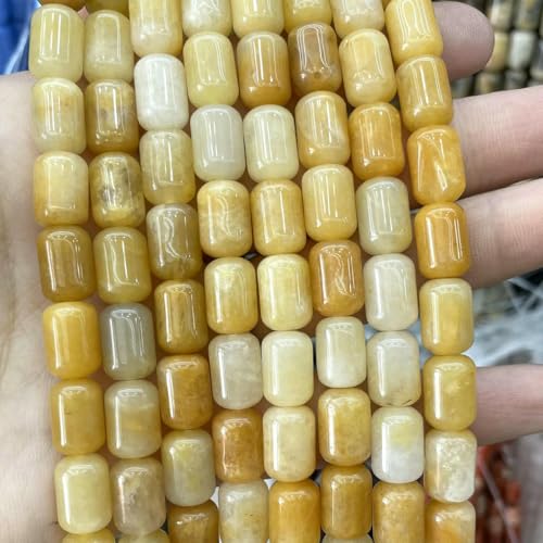 8 x 12 mm Naturstein, Zylinderform, Türkis, Achate, Quarz, Jade, lose Abstandsperlen zur Schmuckherstellung, DIY-Halskettenzubehör, Gelbe Jade, 8 x 12 mm, 16 Perlen 8 x 12 mm Naturstein, Zylinderform, Türkis, Achate, Quarz, Jade, lose Abstandsperlen zur Schmuckherstellung, DIY-Halskettenzubehör, Gelbe Jade, 8 x 12 mm, 16 Perlen von BSGUZ
