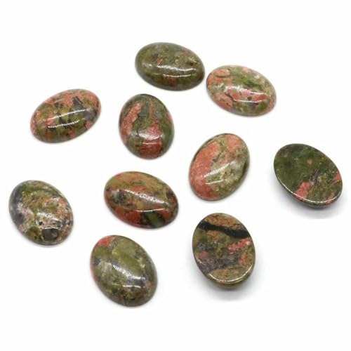 BSGUZ 5 Stück/Los ovale Cabochon-Lose-Perlen, natürlicher Kristallstein, flache Rückseite, Kamee-Abstandshalter für Schmuckherstellung, DIY-Anhänger, Halskette – Unakit – 10 x 14,0 mm BSGUZ 5 Stück/Los ovale Cabochon-Lose-Perlen, natürlicher Kristallstein, flache Rückseite, Kamee-Abstandshalter für Schmuckherstellung, DIY-Anhänger, Halskette – Unakit – 10 x 14,0 mm von BSGUZ