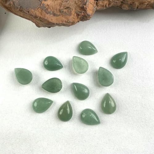 BSGUZ Cabochon-Perle, Naturstein, oval, grüner Aventurin, flache Rückseite, Kamee-Cabochon-Perlen zur Schmuckherstellung, DIY-Ring, Halskette, Armband, Tropfen, 10 x 14,0 mm, 5 Stück BSGUZ Cabochon-Perle, Naturstein, oval, grüner Aventurin, flache Rückseite, Kamee-Cabochon-Perlen zur Schmuckherstellung, DIY-Ring, Halskette, Armband, Tropfen, 10 x 14,0 mm, 5 Stück von BSGUZ