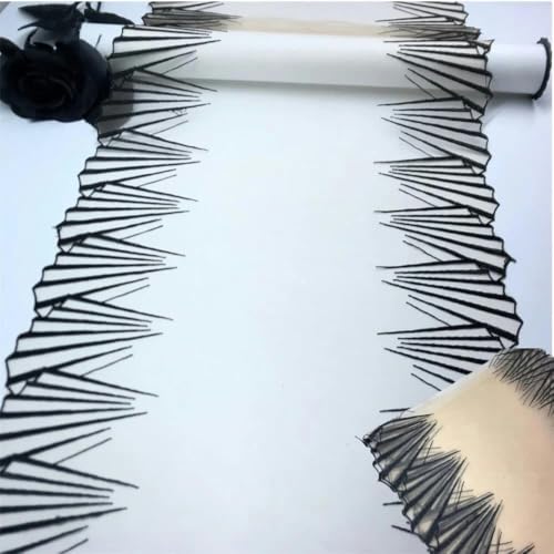 Bilateral bestickte Spitzenbesatznetzstickerei Tüllspitzenstoff Mesh DIY Spitze Nähstoff BH Basteln für Dessous Nadelarbeit-Opt35 22CM 1Y-1 Yard von BSGUZ