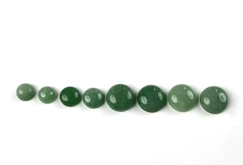 Cabochon-Perle aus Naturstein, oval, grüner Aventurin, flache Rückseite, Kamee-Cabochon-Perlen zur Schmuckherstellung, DIY-Ring, Halskette, Armband, rund, 12 mm, 5 Stück Cabochon-Perle aus Naturstein, oval, grüner Aventurin, flache Rückseite, Kamee-Cabochon-Perlen zur Schmuckherstellung, DIY-Ring, Halskette, Armband, rund, 12 mm, 5 Stück von BSGUZ