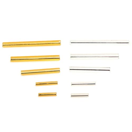 Gold Silber Farbe 45g/lot Glas Rocailles Perlen 9-30mm Bugle Tube Halskette Armband Ohrringe DIY Schmuckherstellung-Gold Silber MIX45g-11mm 45g von BSGUZ