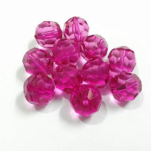 Großhandel 6 mm/8 mm/10 mm/12 mm/14,0 mm/16 mm/18 mm/20 mm transparente große Acrylperlen mit Facetten für Modeschmuck/DIY/Perlenbeutel-Design-Hotpink-8 mm, 1700 Stück p von BSGUZ