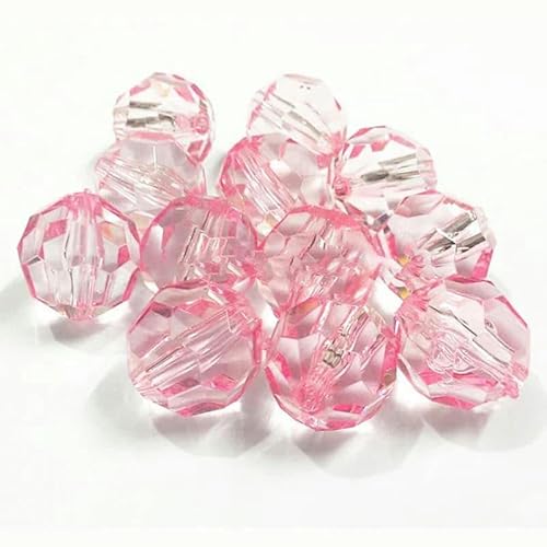 Großhandel 6 mm/8 mm/10 mm/12 mm/14,0 mm/16 mm/18 mm/20 mm transparente große Acrylperlen mit Facetten für Modeschmuck/DIY/Perlenbeutel-Design-Rosa-12 mm, 500 Stück pro von BSGUZ