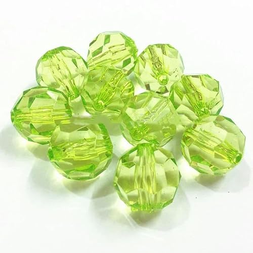 Großhandel 6 mm/8 mm/10 mm/12 mm/14,0 mm/16 mm/18 mm/20 mm transparente große Acrylperlen mit Facetten für Modeschmuck/DIY/Perlenbeutel-Design-hellgrün-10 mm, 900 Stück von BSGUZ