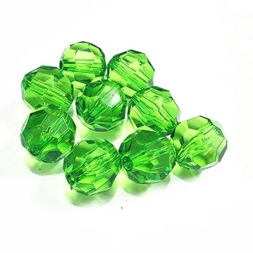 Großhandel 6 mm/8 mm/10 mm/12 mm/14,0 mm/16 mm/18 mm/20 mm transparente große facettierte Acrylperlen für Modeschmuck/DIY/Perlenbeutel-Design-Dunkelgrün-18 mm 145 Stück von BSGUZ