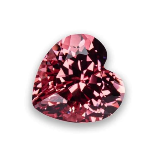 Herz, rote Lotusblüte, Farbe für Charms, DIY-Schmuckherstellungsmaterialien – kein Zertifikat – 8 x 8 mm – ca. 2,6 ct von BSGUZ