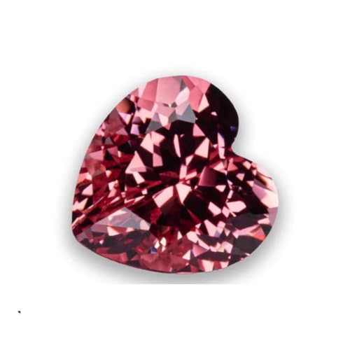 Herz, rote Lotusblüte, Farbe für Charms, DIY-Schmuckherstellungsmaterialien – mit Zertifikat – 6 x 6 mm – ca. 1,25 ct von BSGUZ