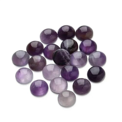 Lila Amethyste Naturstein Cabochon Perlen rund Onyx Cabochons lose Perlen Cabochon Cameo DIY Ringe Halskette-Amethyst-10mm x 10St von BSGUZ