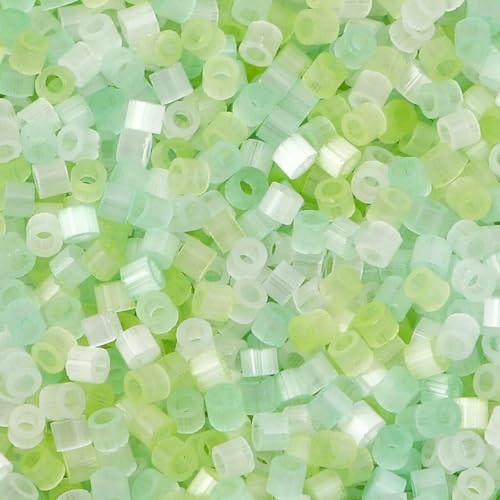 Mehrfarbige Glasperlen, zylinderförmig, Katzenaugen-Imitation, lose Abstandsperlen, DIY-Halskettenschmuck, ca. 2,5 mm Durchmesser, 10 Gramm, Weißgrün Mehrfarbige Glasperlen, zylinderförmig, Katzenaugen-Imitation, lose Abstandsperlen, DIY-Halskettenschmuck, ca. 2,5 mm Durchmesser, 10 Gramm, Weißgrün von BSGUZ