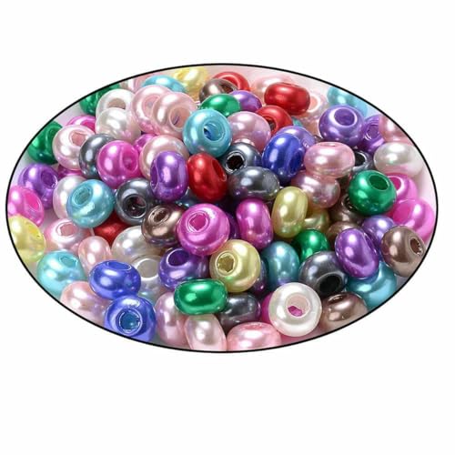 Mehrfarbige Perlen mit großem Loch, runde Acrylkristall-Abstandshalter, lose Perlen für DIY-Armband, Halskette, Schmuckzubehör, 3–30 Stück Mehrfarbige Perlen mit großem Loch, runde Acrylkristall-Abstandshalter, lose Perlen für DIY-Armband, Halskette, Schmuckzubehör, 3–30 Stück von BSGUZ