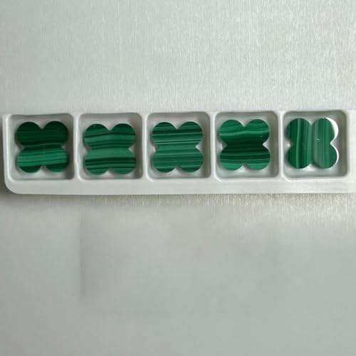 Natürlicher grüner Malachit, roter Achat, 13 x 13 x 2 mm, schwarzer Onyxstein, grüner Malachit, 10 x 10 x 2 mm, 5 Stück von BSGUZ