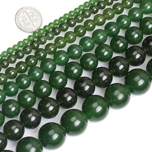 Naturstein, grüne taiwanesische Jade, runde Perle zur Schmuckherstellung, Strang 15 Zoll, DIY-Armband, Halskette, Schmuck, lose Perlen, 6 mm, 8 mm, Taiwan-Jade, 12 mm (3 von BSGUZ