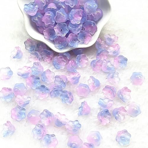 Neue 20 teile/los 7X12mm Bunte Glockenblume Lampwork Perlen Kappen Glas Spacer Perlen für Schmuck Machen DIY Armbänder Haarnadel-14 von BSGUZ