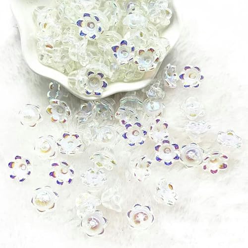 Neue 20 teile/los 7X12mm Bunte Glockenblume Lampwork Perlen Kappen Glas Spacer Perlen für Schmuck Machen DIY Armbänder Haarnadel-18 von BSGUZ