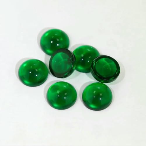 Runde Glasperlen, Cabochon-Schliff, flache Unterseite, lose synthetische Edelsteine für Schmuck, Größe 8 mm, 10 mm, 20 mm, Grün, Rot, Cabochon, 7,0 mm, 100 Stück Runde Glasperlen, Cabochon-Schliff, flache Unterseite, lose synthetische Edelsteine für Schmuck, Größe 8 mm, 10 mm, 20 mm, Grün, Rot, Cabochon, 7,0 mm, 100 Stück von BSGUZ