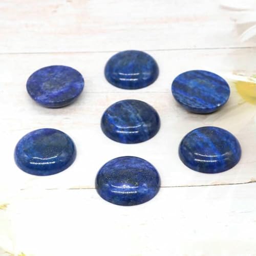 Stück/Los 4,0 mm – 25 mm runder Cabochon, flacher Naturstein, Heilkristallperlen für DIY-Ringe, Ohrringe, Armbänder, Halsketten, Schmuckherstellung, Lapislazuli, 25 mm von BSGUZ