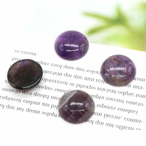 Stück/Los Naturstein-Cabochon-Perlen 6 8 10 12 14 16 18 20 25 mm, flache Rückseite, Cabochon-Kamee, Edelsteinperlen, DIY-Schmuck, Ring, Halskette, Amethyst, 25 mm von BSGUZ