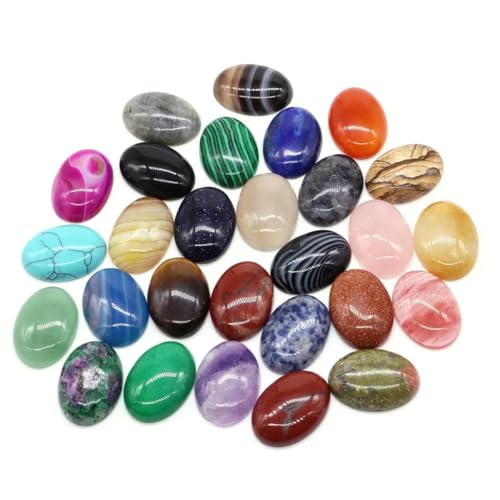 Stück/Los ovale Cabochon-Perlen, natürliche Kristalle, Stein, flache Rückseite, Kamee-Abstandshalter für Schmuckherstellung, DIY-Anhänger, Halskette – Stein, 20 x 30 mm Stück/Los ovale Cabochon-Perlen, natürliche Kristalle, Stein, flache Rückseite, Kamee-Abstandshalter für Schmuckherstellung, DIY-Anhänger, Halskette – Stein, 20 x 30 mm von BSGUZ