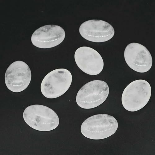 Stück/Lot ovale Cabochon-Steinperlen, natürliche Kristall-Edelsteine, flache Rückseite, Kamee-Abstandshalter zur Schmuckherstellung, Ohrring-Anhänger, Halskette, klarer Quarz, 20 x 30 mm von BSGUZ