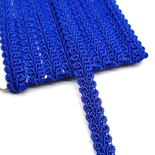 Yards Spitzenbesatzband Tausendfüßler geflochten DIY Handwerk Nähzubehör Hochzeitsdekoration Stoff geschwungene Spitze-Blau-11mm breit von BSGUZ