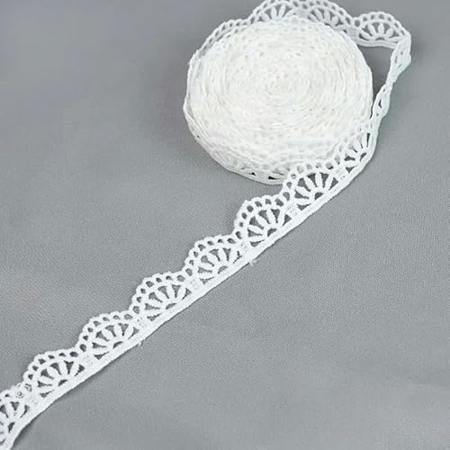 Yards weiße Spitze Milchseide wasserlöslich Stickerei Spitzenband Besatz Stoff zum Nähen von Bekleidungszubehör Handarbeit DIY Handwerk-C04-Breite 1,8 cm von BSGUZ