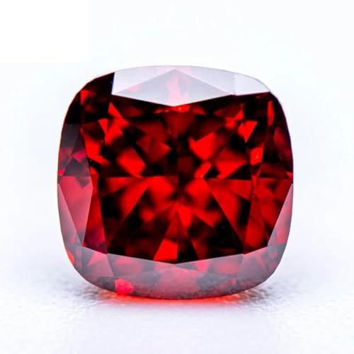 Zirkonia, Qualität 5A, rot, Kissenform, zerstoßener Eisstein für Damen, Charm-Schmuckherstellung-rot-12x12mm von BSGUZ