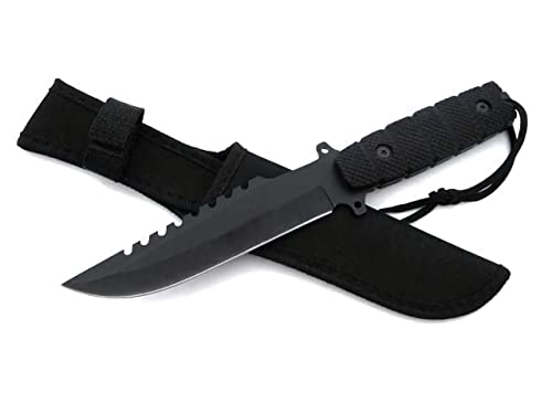 BSH Adventure Kampfmesser Militär Scharf - Full Tang Outdoor Messer Survival mit Holster - Bushcraft Messer Outdoor Militär - Survival Messer von BSH Adventure