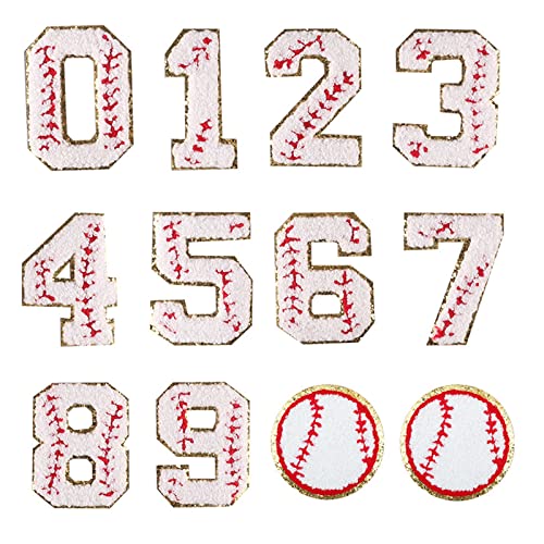 BSITSSS Patches 12 Stück Flicken Zum Aufbügeln, Bügelflicken Aufnäher Patches Zum Aufbügeln, Bügelbilder Baseball Bügelbilder für Textilien zum Aufnähen oder Aufbügeln auf Kleidung, Kleid, Hut, Jeans von BSITSSS