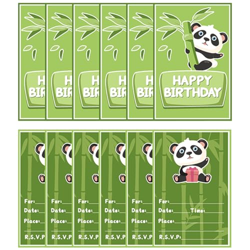 BSNRDX Einladungskarten kindergeburtstag 42 Stück Panda Party Einladungskarten, Einladungskarten Geburtstag zum Kindergeburtstag Party und Abschlussball von BSNRDX