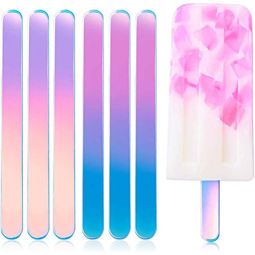 BSTCAR 50 Stück Eisstiele aus Acryl, Acrylstäbe Spiegel Sticks Eisstielen Verlaufsfarbe Wiederverwendbar DIY Magnum Kuchen EIS Dessertherstellung von BSTCAR