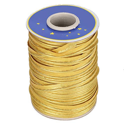 Kunsthandwerk Einfassband Piping Bias 70yd Länge 1cm Breite für Trimm-Accessoires, Heimtextilien, DIY Handmade, Home Furnishings (Gold) von BSTCAR