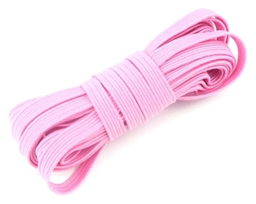 BTBTB Elastizität for Nähen, 10 Meter elastisches Band 6mm Farbnähung Gummiband Polyester Elastizitätsbandkleidungszubehör Accessoires(Deep Pink) von BTBTB