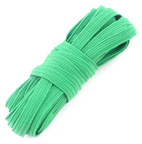 BTBTB Elastizität for Nähen, 10 Meter elastisches Band 6mm Farbnähung Gummiband Polyester Elastizitätsbandkleidungszubehör Accessoires(Green) von BTBTB