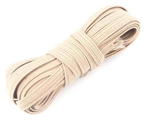 BTBTB Elastizität for Nähen, 10 Meter elastisches Band 6mm Farbnähung Gummiband Polyester Elastizitätsbandkleidungszubehör Accessoires(Khak) von BTBTB