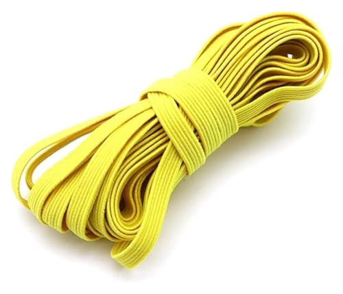 BTBTB Elastizität for Nähen, 10 Meter elastisches Band 6mm Farbnähung Gummiband Polyester Elastizitätsbandkleidungszubehör Accessoires(Yellow) von BTBTB