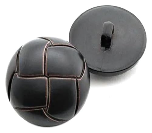 BTBTB Lederknöpfe, 10 Stück, runde Knöpfe, Kunstlederknöpfe, Kunststoffknöpfe, braun, 18 mm(Black,12.5mm) von BTBTB