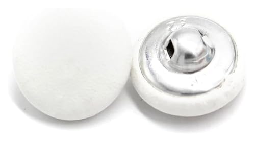 BTBTB Lederknöpfe, 12 Stück, mit Leder überzogene Knöpfe mit Schaft, dekorative Knöpfe, rot, 15 mm(White,15mm) von BTBTB