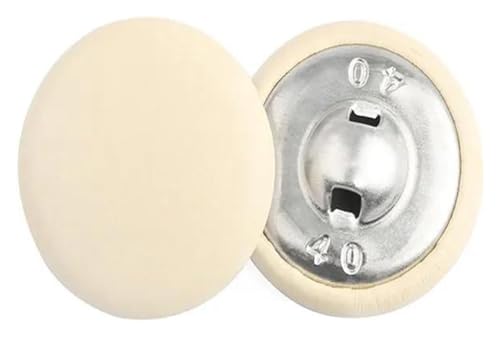 BTBTB Lederknöpfe, Lederknöpfe, Stoffbezogener Knopf mit Metallrückseite, Rot, 24L 15mm(Beige,44L 28mm) von BTBTB