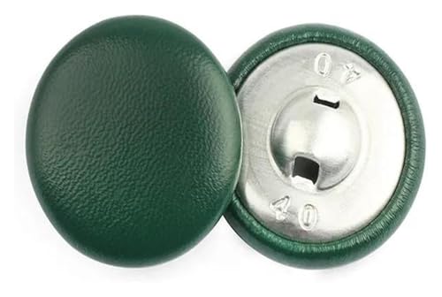 BTBTB Lederknöpfe, Lederknöpfe, Stoffbezogener Knopf mit Metallrückseite, Rot, 24L 15mm(Green,24L 15mm) von BTBTB