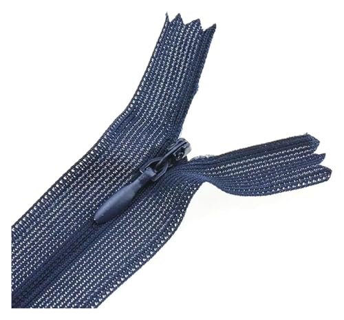 BTBTB Reißverschluss, 2pcs 3# 60 cm Invisible Reißverschlüsse DIY Nylon Reißverschluss for Nähen Kleidung Kissen Kissen Schneider(Navy) von BTBTB