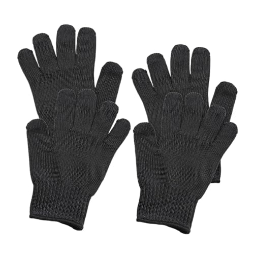 BTBTB Schnittfeste Handschuhe, 1/2 Paar, Schnittfeste Handschuhe aus Stahlfaser der Stufe A7, Lebensmittelqualität, Schwarz, beidhändig tragbar, maschinenwaschbar, höchster Komfort von BTBTB