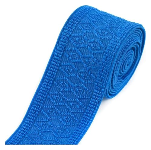 Elastisch for Nähen, 2 Meter, 50 mm Breite, elastische Bänder, buntes Muster, Gurtband, Kleidung, Handtasche, Tasche, Gurtband, DIY-Nähzubehör(Blue) von BTBTB