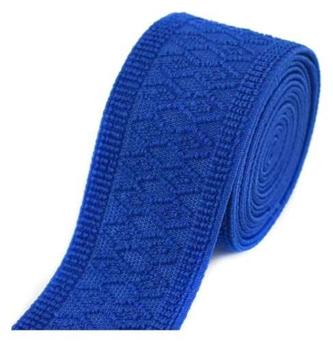 Elastisch for Nähen, 2 Meter, 50 mm Breite, elastische Bänder, buntes Muster, Gurtband, Kleidung, Handtasche, Tasche, Gurtband, DIY-Nähzubehör(Royal Blue) von BTBTB